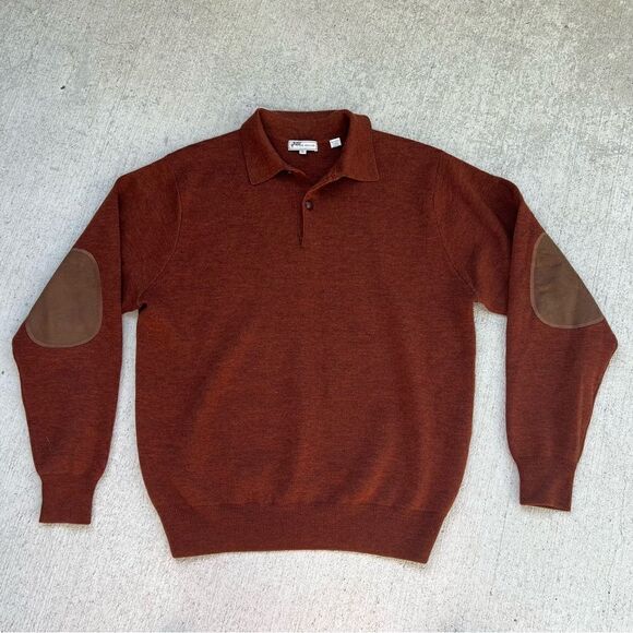 Peter Millar extra fine Marino elbow patch sweater men’s L - Picture 1 of 9